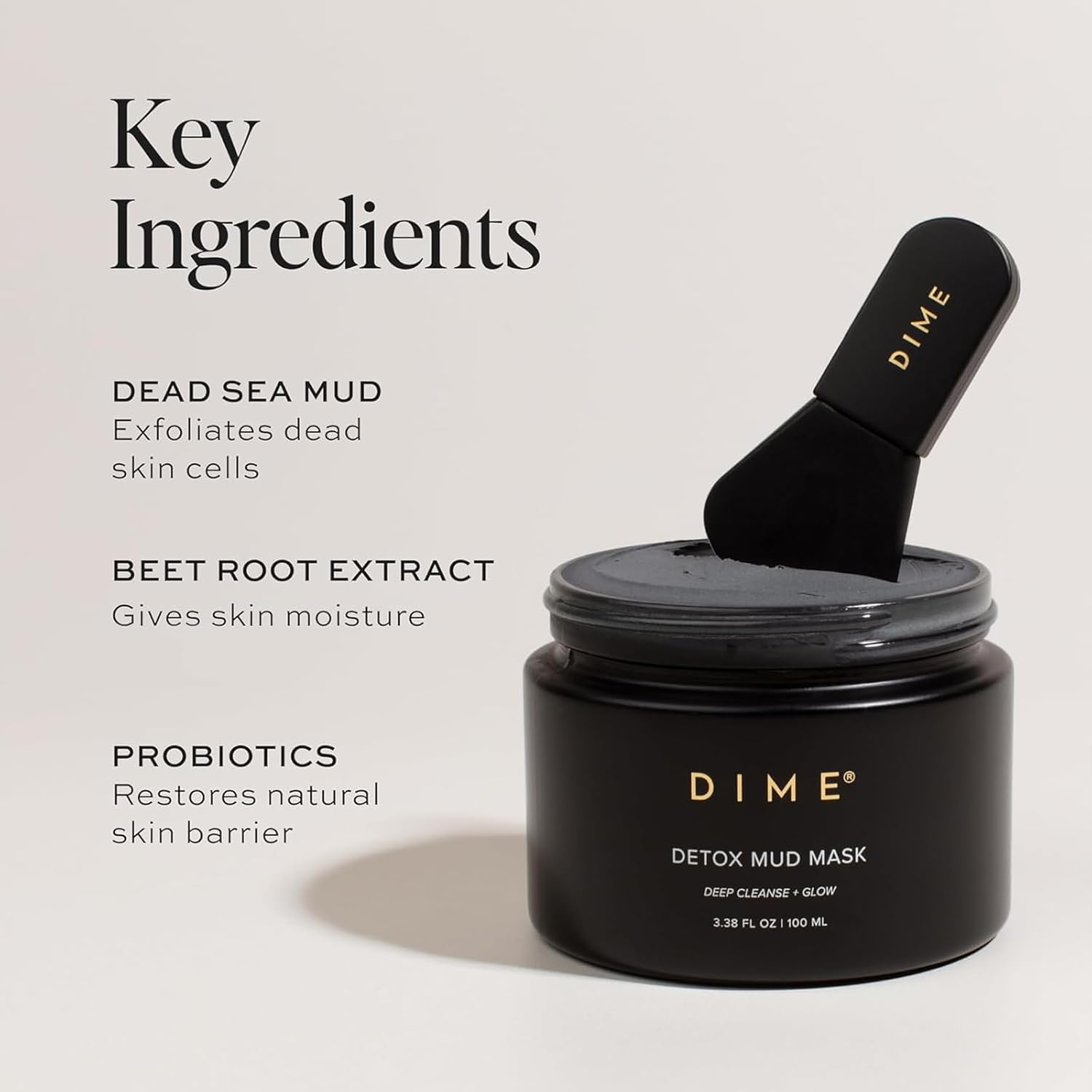 Dime Beauty Detox Mud Mask With Dead Sea Mud, Self Care Facial Mask That Nourishes And Brightens Dull Skin, 3.38 Oz / 100 Ml : Beauty & Personal Care