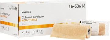 Mckesson Cohesive Bandages, Non-Sterile, 6 In X 5 Yd, 1 Count, 12 Packs, 12 Total