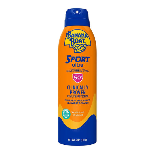 Banana Boat Sport Ultra Spf 50 Sunscreen Spray, 6Oz | Banana Boat Sunscreen Spray Spf 50, Oxybenzone Free Sunscreen, Sport Sunscreen Sunblock, Spray On Sunscreen, Water Resistant Sunscreen, 6Oz : Beauty & Personal Care