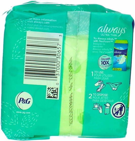 Always Pads Size 2 Ultra Thin 16 Count Long Super (6 Pack)