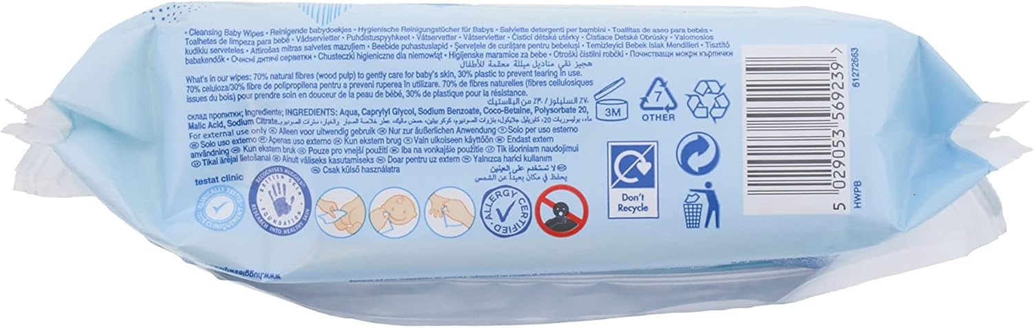 Huggies Pure Baby Wipes 72 Gentle Sensitive Skin Natural Alcohol Free (1) : Amazon.co.uk: Baby Products