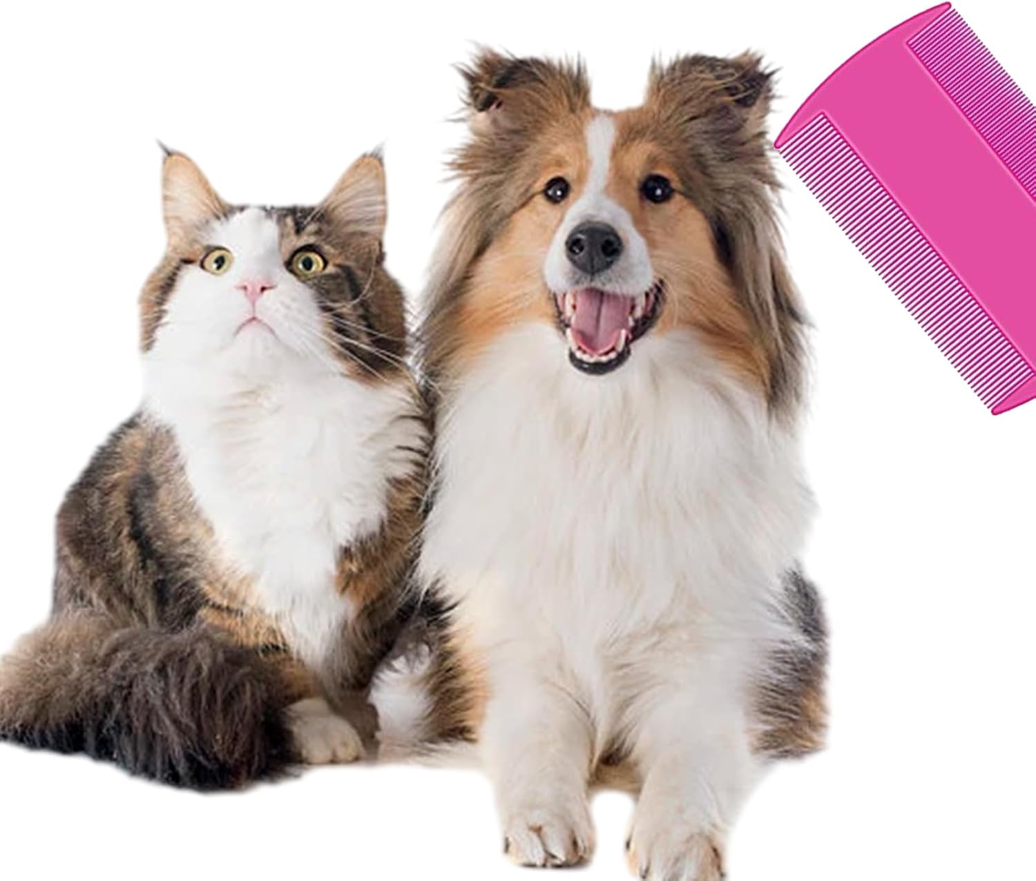 3Pcs Double Sided Nit Comb, Lice Combs, Stainless Steel Tooth Comb, Lice Removal Combs Head Lice Treatment For Adults, Kids, Dogs, Cats(Pink)