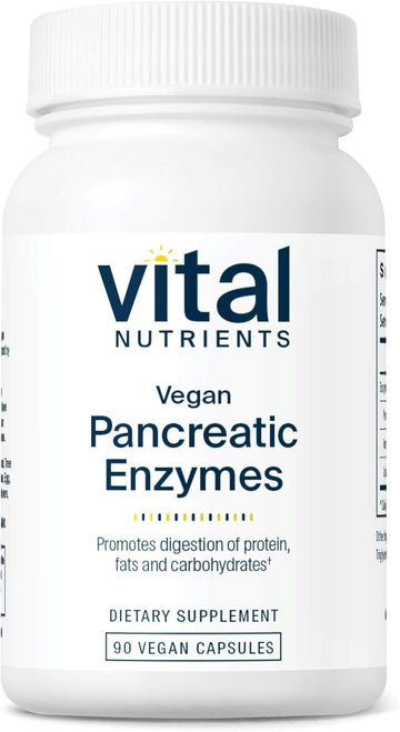 Vital Nutrients Vegan Pancreatic Enzymes | Digestive Enzymes For Women & Men | Enzymes For Digestion Support Gut Health | Relief From Gas & Bloating | Gluten, Dairy, Soy Free | 90 Capsules