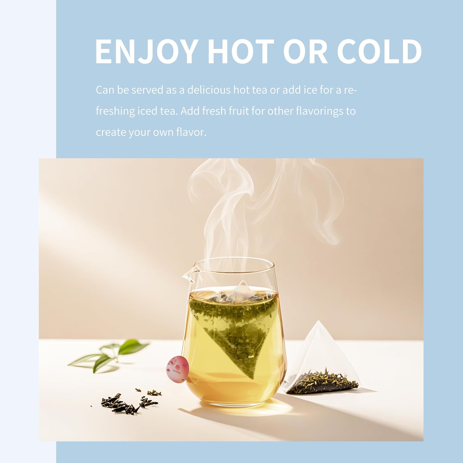 Jingshan Honjicha Tea|Nondecay Tea Sampler With 7 Pyramid Tea Infuser Bags For Cold Brew & Hot Brew, Birthday, Hostess And Co-Worker Fall Gifts