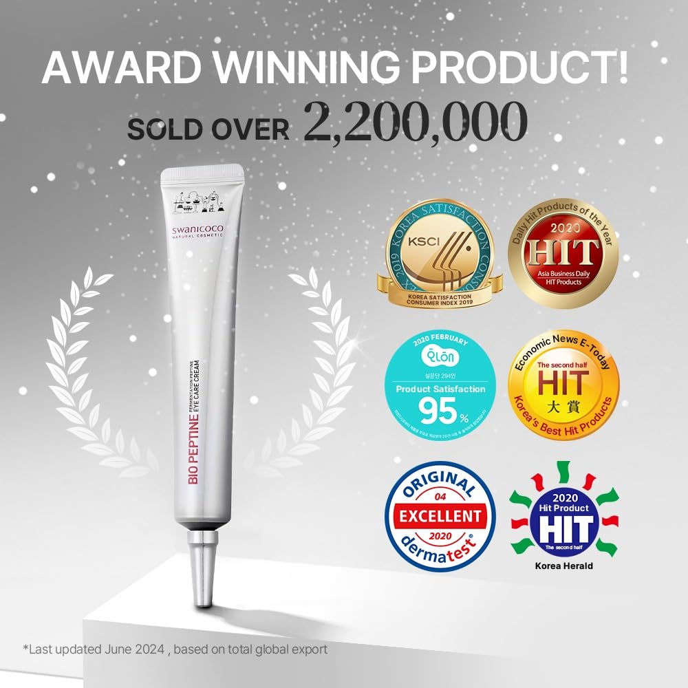 Swanicoco Fermentation Peptine Eye Care Cream Under Eye Cream With 8 Peptides And Niacinamide, Anti Aging Eye Cream For Wrinkles & Crows Feet Korean Skincare 45Ml 1.52 Fl Oz : Beauty & Personal Care