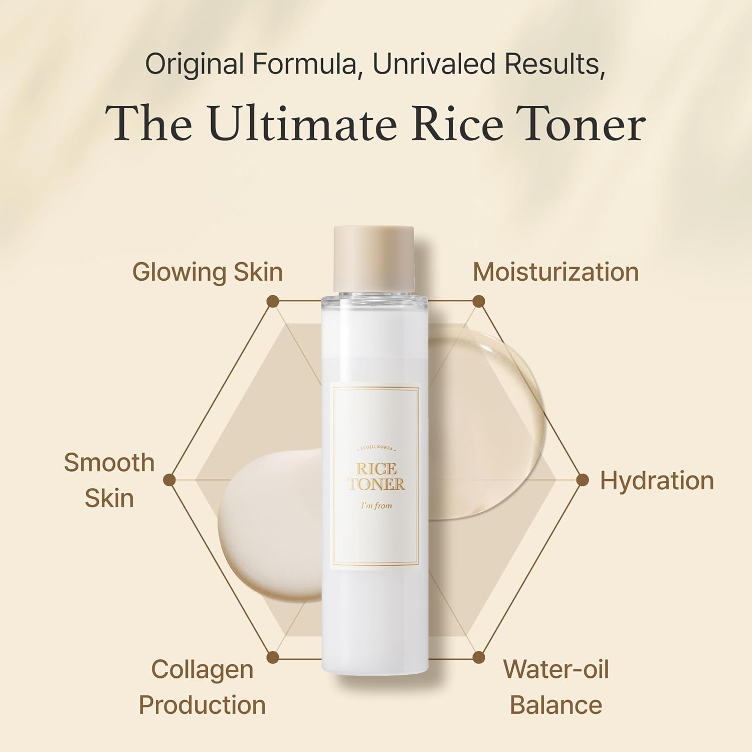 I'M From Rice Toner For Sensitive Skin, Rice Extract From Korea, Glow Essence With Niacinamide, Hydrating, Vegan, Alcohol Free, Fragrance Free, Peta Approved, K Beauty Toner, 5.07 Fl Oz : Beauty & Personal Care