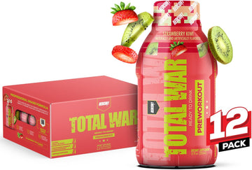REDCON1 Total War Ready to Drink Preworkout, Strawberry Kiwi pack of 12