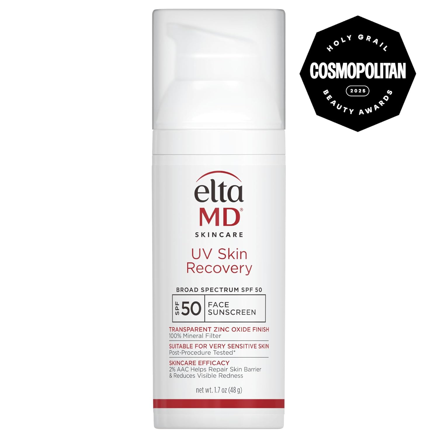 Eltamd Uv Skin Recovery Face Sunscreen With Zinc Oxide, All Mineral, Safe For Sensitive Skin Spf 50 : Beauty & Personal Care