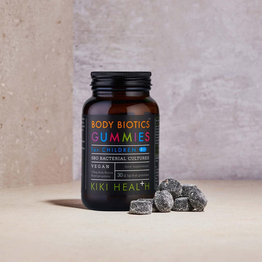 Kiki Health - Body Biotics Gummies For Children 4+, Blend Of 8 Bacterial Cultures, Sbo & Live Cultures, Probiotics For Kids - Made With Real Fruit, Delicious Taste - 30 Gummies