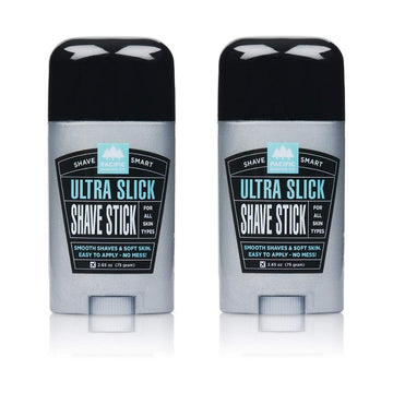 Pacific Shaving Company Ultra Slick Shave Stick - Easy Apply, No Mess, Smooth Shaves & Soft Skin, Tsa Friendly, All Skin Types, With Safe And Natural Ingredients, 75 Gm (2-Pack)