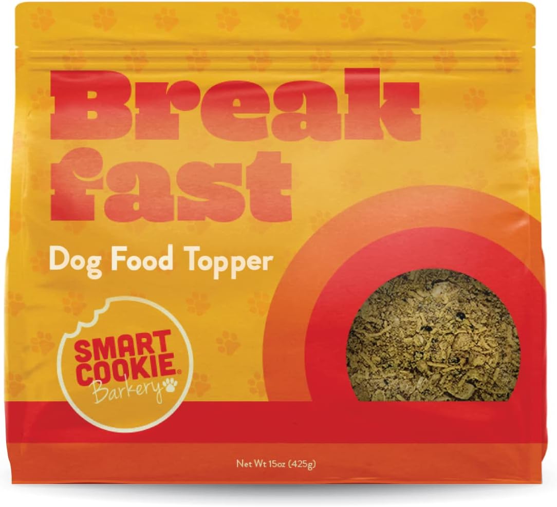 Smart Cookie Natural Dog Food Topper - Breakfast - Dog Meal Mixers For All Ages - Food Topper For Picky Eaters And For Boosting Nutrition - Non Gmo, Made In The Usa - 15 Oz Bag (30 Day Supply)