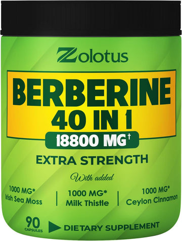 Zolotus 18800mg Berberine Supplement 40 in 1, with Sea Moss, Cinnamon, Milk Thistle, Apple Cider Vinegar, Quercetin, Best Supplement for Immune System, Digestion & Heart Health