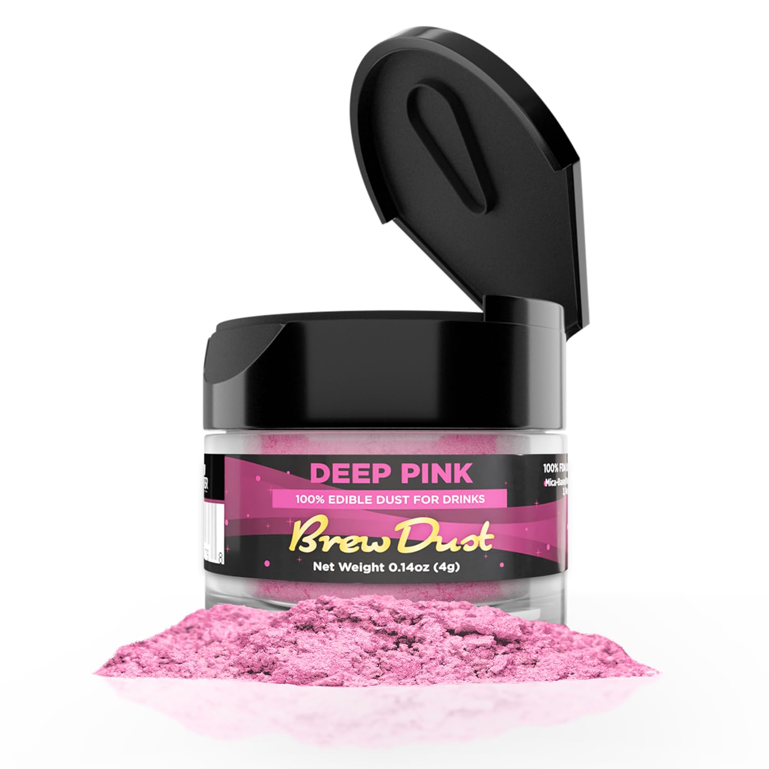 Brew Glitter - Deep Pink Brew Dust (4G, 1X Shaker Jar) | Edible Glitter For Drinks, Cocktails, Beer, Garnish & Beverages!