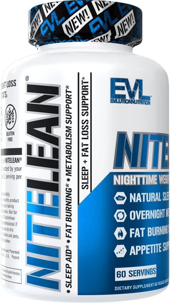 Evlution Nutrition Night Time Fat Burner Support - Overnight Sleep and Weight Loss Support Pills with Thermogenic Green Tea and White Kidney Bean Extract - Diet Pills That Support Stubborn Fat Loss : Health & Household