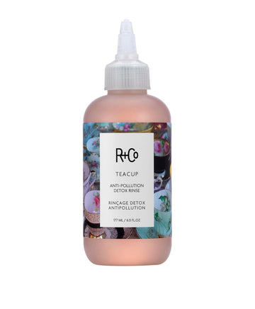 R+Co Teacup Peacholine + Kombucha Detox Rinse | Adds Shine + Preserves Hair Color + Removes Pollutants | Vegan + Cruelty-Free | 6 Oz