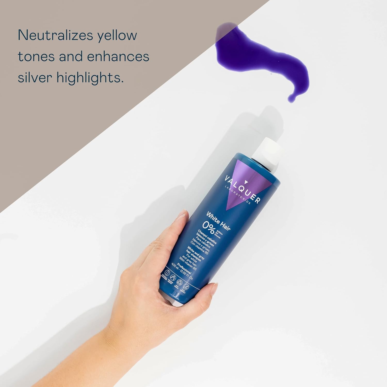 Valquer Profesional Shampoo for White and Grey Hair% No Salt, Sulphates, Parabens and Silicones - 400 ml : Amazon.co.uk: Beauty