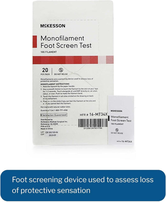 McKesson Monofilament Foot Screen Test, Neuropathy Screening Test Diabetic, 10 g, 480 Count