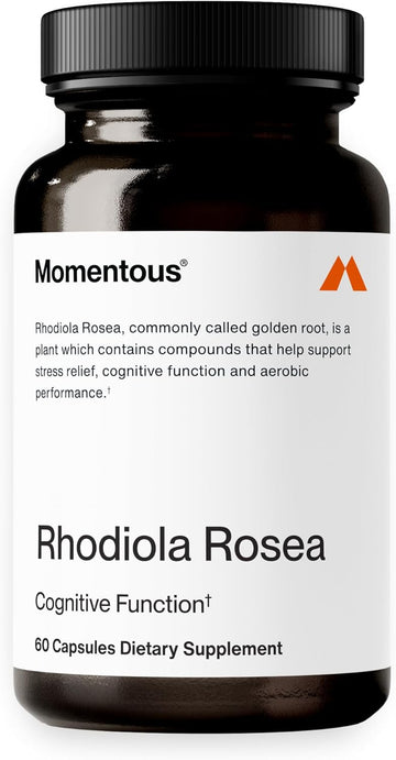 Momentous Rhodiola Rosea Supplement - Adaptogen Supplement For Cognition, Fatigue, & Stress Support - Rhodiola Rosea Root Extract - Nsf Certified For Sport® - Gmo- & Gluten-Free - Vegan - 60 Servings