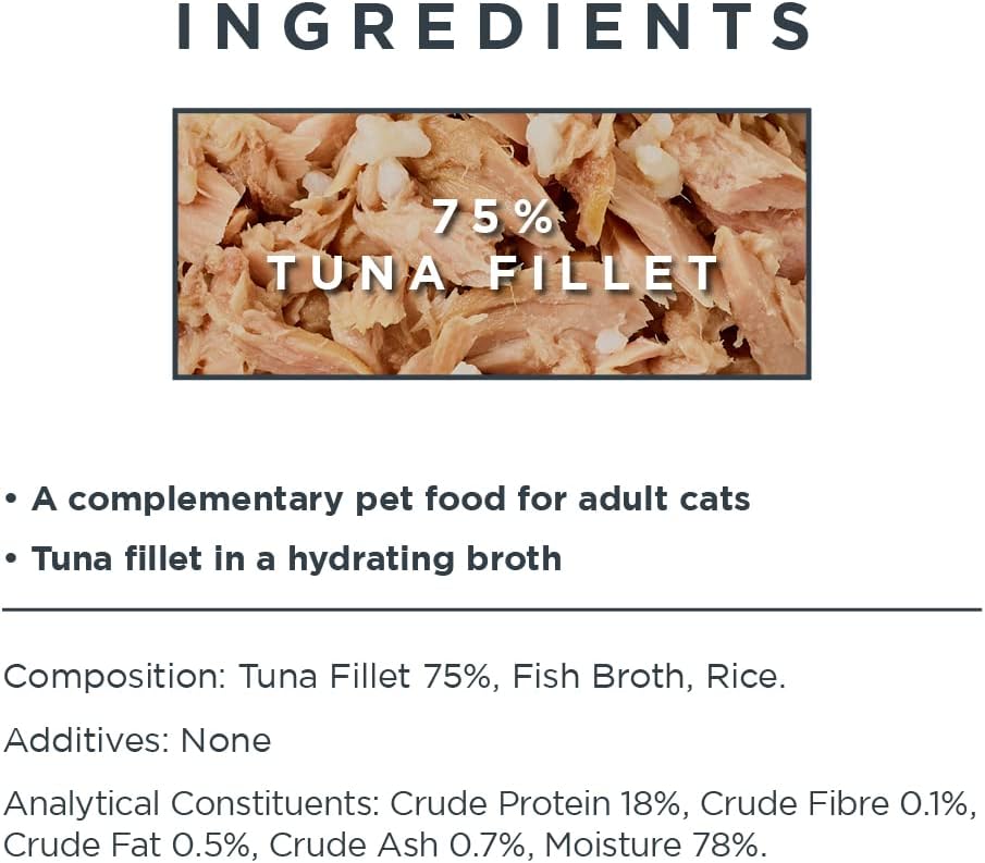 Encore 100% Natural Wet Cat Food, Tuna Fillet in Broth (Pack of 16 x 70g Tins) :Pet Supplies