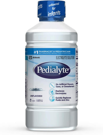 Pedialyte Electrolyte Solution, Hydration Drink, Unflavored, 1 Liter