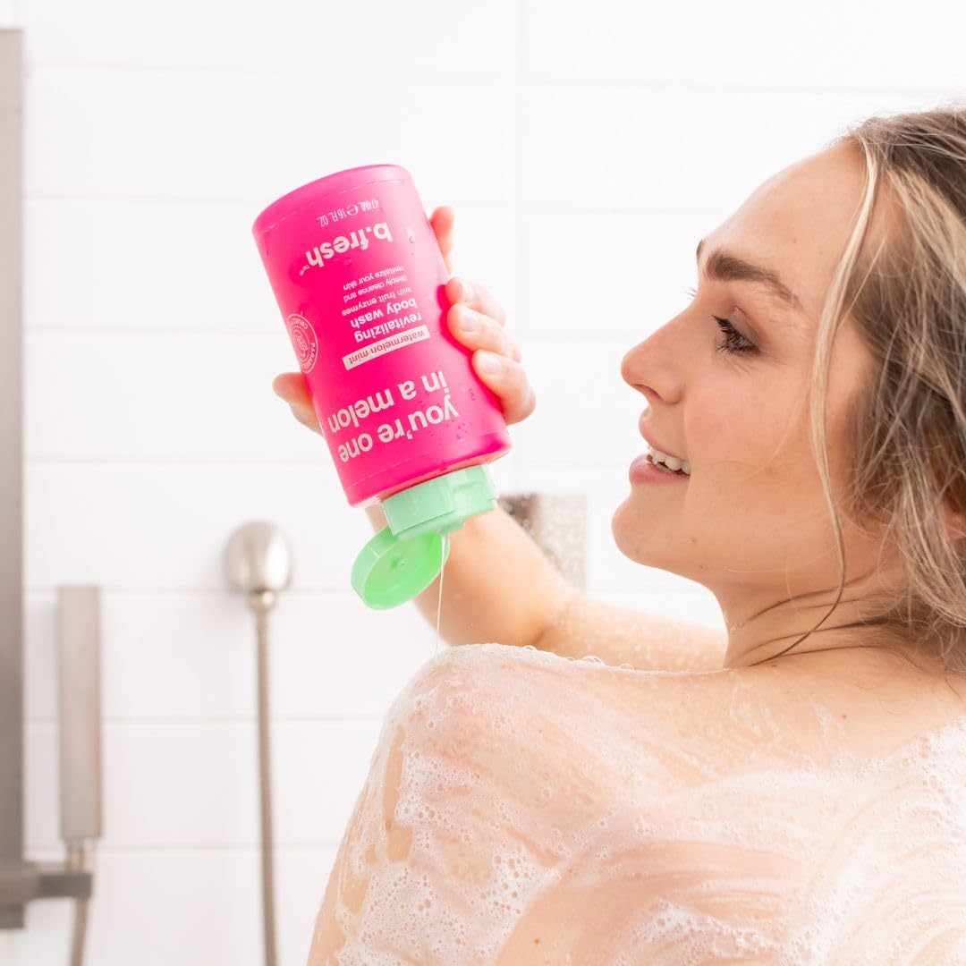B.Fresh Exfoliating Body Wash | You'Re One In A Melon Revitalizing Shower Gel For Women & Men - Bodywash Enhanced With Exfoliating Fruit Enzymes, Smells Like Deliciously Fruity Watermelon, 16 Fl Oz : Beauty & Personal Care