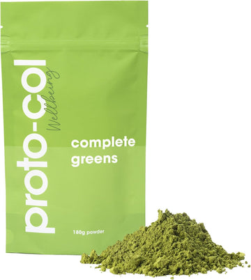 Proto-Col | Complete Greens Powder - 15 Superfoods And Adaptogens Including Ashwagandha & Spirulina | Vegan & Gluten-Free | Advanced Formula | Uk Made | 180G