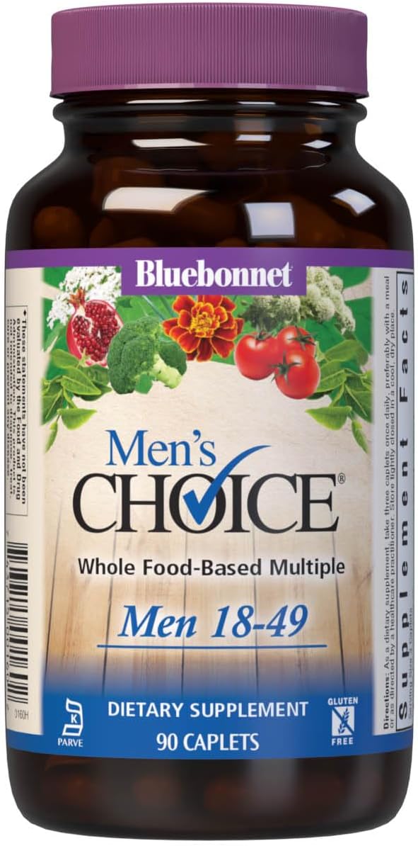 Bluebonnet Nutrition Men's Choice Whole Food-Based Multiple for Men 18-49, 90 Count