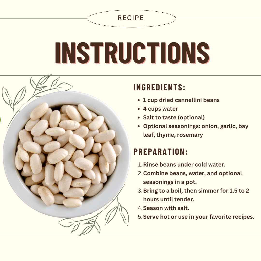 Mountain High Organics, Certified Organic Cannellini Beans, Pack of 6 1lb Bags : Everything Else