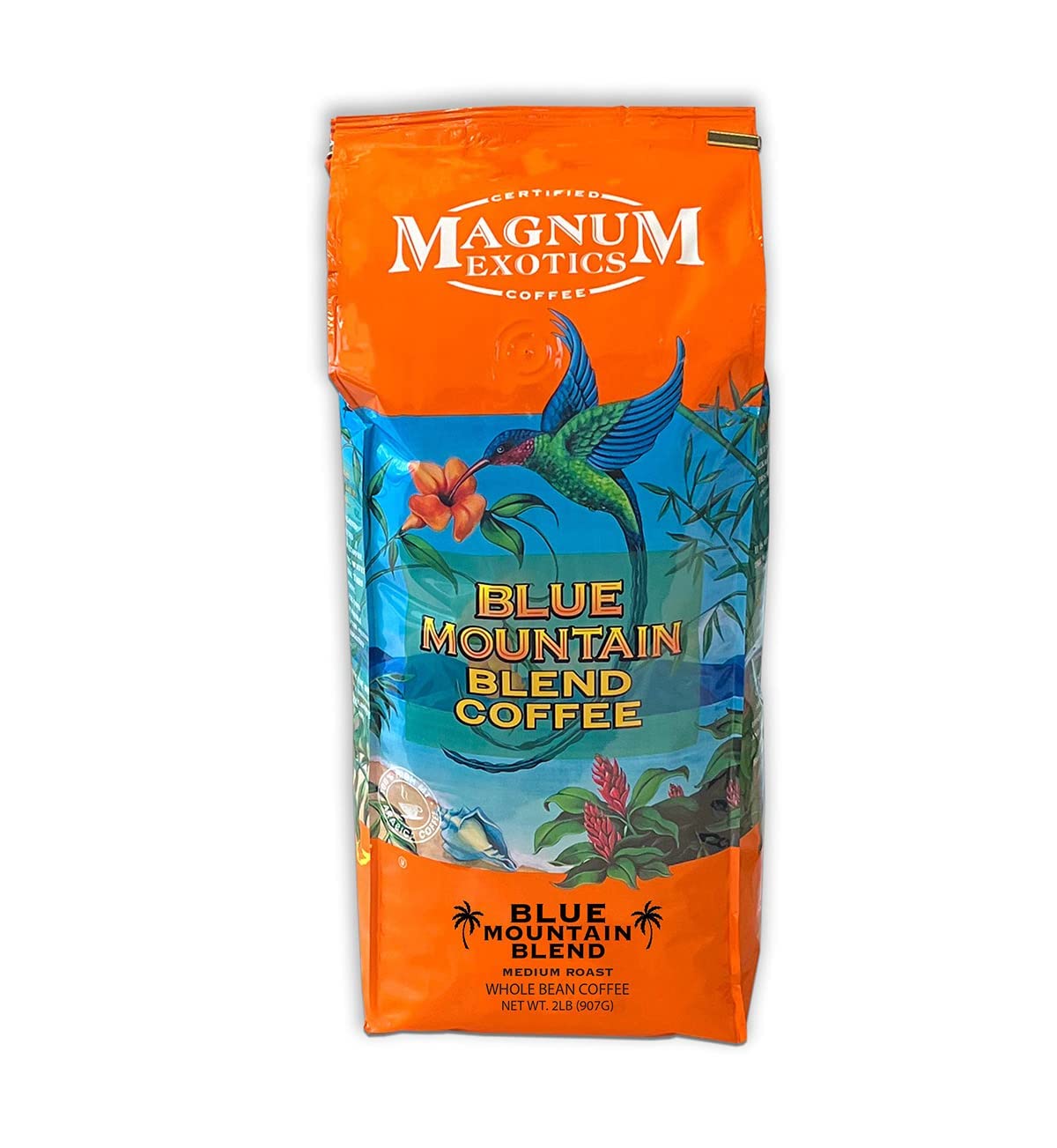 Magnum Exotics Coffee, Blue Mountain Coffee Blend - Whole Bean Coffee, Medium-Light Roast, Made From 100% Arabica Bean Coffee, Rich & Smooth Flavor, Fresh Roast - Blue Mountain Blend, (Pack Of 1)