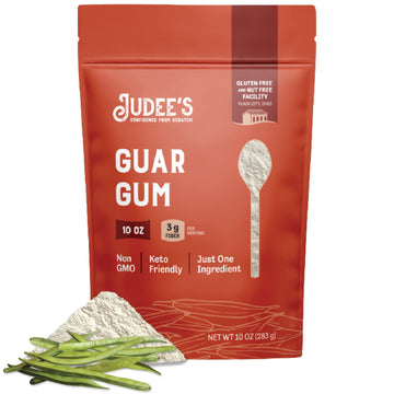 Judee’s Guar Gum Powder - 10 oz - Delicious and 100% Gluten- Free and Keto-Friendly - Supports Digestive Health - Derived from Guar Beans - Low Carb Thickener (3 Grams Per Serving)