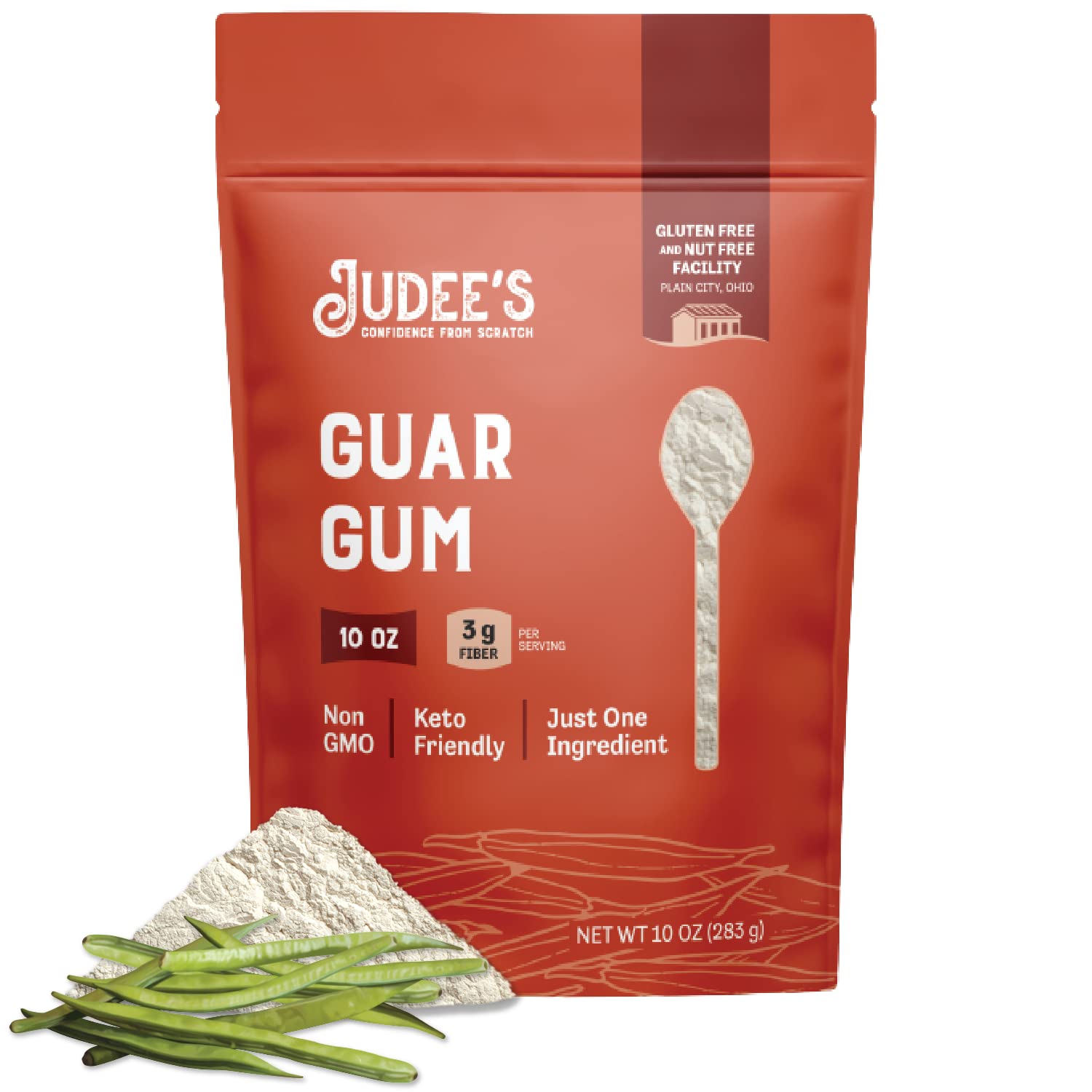 Judee’S Guar Gum Powder - 10 Oz - Delicious And 100% Gluten- Free And Keto-Friendly - Supports Digestive Health - Derived From Guar Beans - Low Carb Thickener (3 Grams Per Serving)