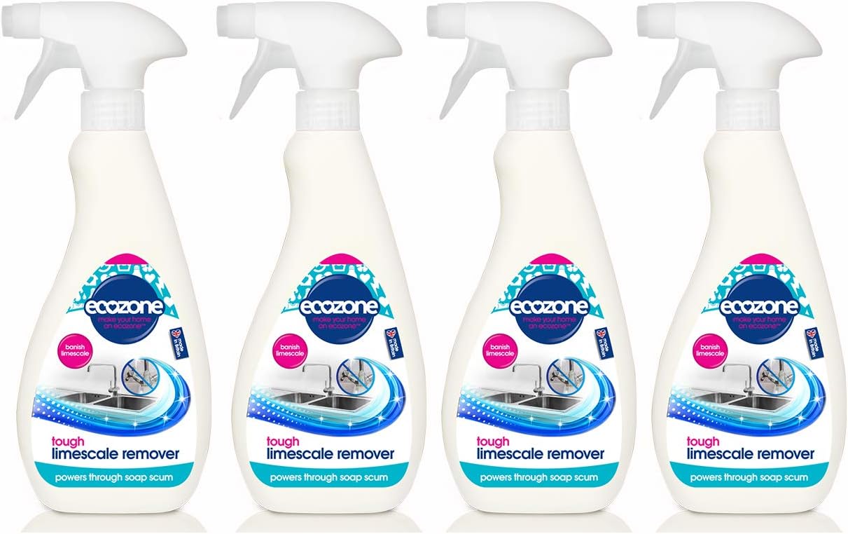 Ecozone Tough Limescale Remover Spray. Pack Of 4