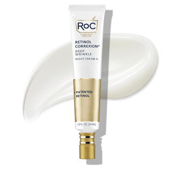 Roc Retinol Correxion Deep Wrinkle Anti-Aging Night Cream, Daily Face Moisturizer With Shea Butter, Glycolic Acid And Squalane, Skin Care Treatment, 1 Ounces (Packaging May Vary)