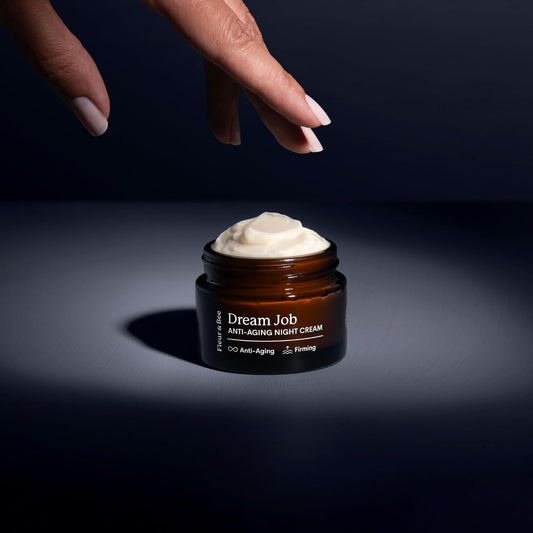 Fleur & Bee Anti Aging Night Cream | Clean, 100% Vegan | Overnight Repair Face Cream To Improve Fine Lines And Wrinkles | Dream Job 1.5 Oz