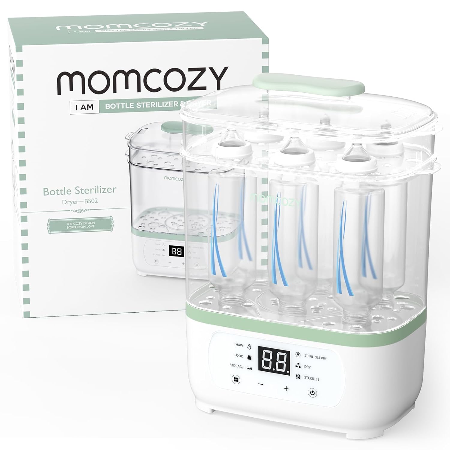 Momcozy Bottle Sterilizer And Dryer, 8-In-1 Electric Steam Baby Bottle Sterilizer For Baby Bottles, Baby Stuffs & Breast Pump Accessories