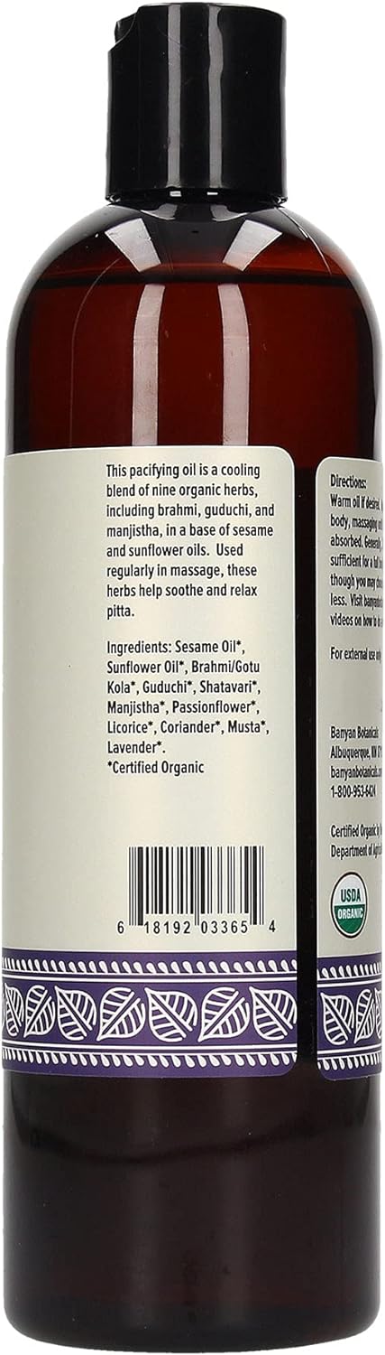Banyan Botanicals Pitta Massage Oil – Organic Self Massage Abhyanga Oi