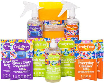 Truly Free Kitchen Cleaning Bundle, Natural, No Chemical Cleaners For Everything In Your Kitchen And Home (Essentials Kitchen Cleaning Bundle (4 Products))