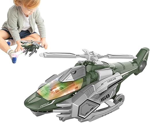 VALUEVIBES Helicopter & Plane Toys - 2-in-1 Dinosaurs and Fighters with Spray Effect for Kids & Dinosaur Lovers