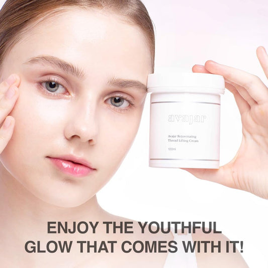 Avajar Rejuvenating Thread Lifting Cream (100Ml / 3.38 Fl Oz) - Tightening, Hydrating & Lifting K-Beauty Collagen Face And Neck Cream For Dry Skin And Wrinkles - Korean Skincare Firming & Anti-Aging