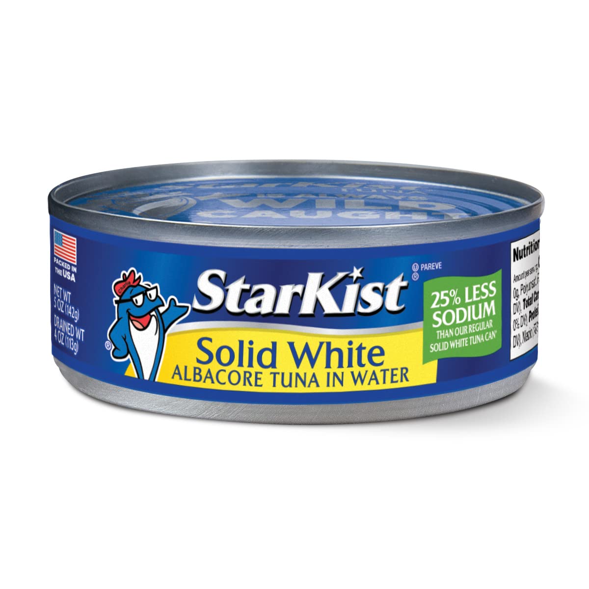 StarKist Solid White Albacore Tuna in Water 25% Less Sodium - 4 - 5 oz Cans (Pack of 6) - 24 Cans Total