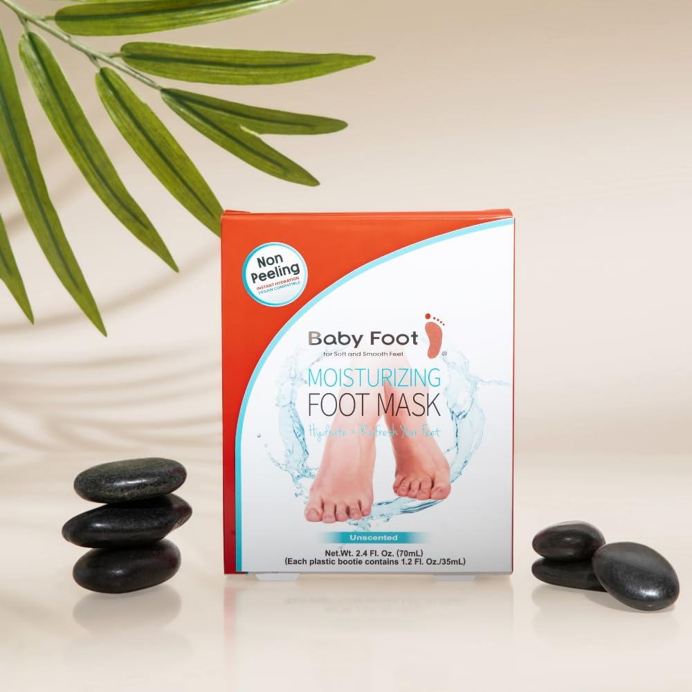 Baby Foot Unscented Non-Peel Moisturing Mask – Hydrate And Refesh In 15-Minute - No Pain Feet Treatment - For Men And Women - Smooth And Rich Moisturizer For Baby Soft Feet : Beauty & Personal Care