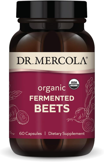 Dr. Mercola Organic Fermented Beets, 30 Servings (60 Capsules), Dietary Supplement, Essential Nutrients For Overall Health, Usda Organic, Non-Gmo