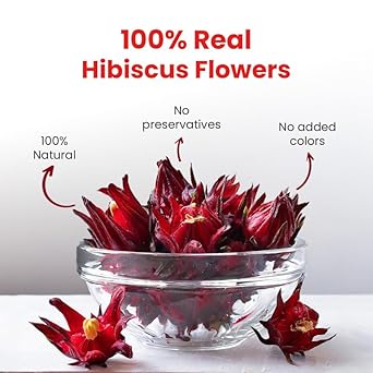 Blue Tea - Hibiscus Tea - 1.76 Oz - 50+ Cups - Loose | Skin Glow Enhancing Tea | Herbal Tea - Flower Based - Non-Bitter - Caffeine Free - Tangy Flavor - Natural Ingredients | Food Grade Pet Jar