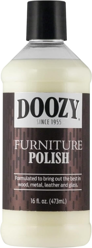 Doozy 16 oz Furniture & Cabinet Polish for All Wood & Metal, Leather & Glass - Oak, Teak, Dark & Light Wood - Best to Clean, Restore, Protect, Shine & Conceal Fine Surface Scratches