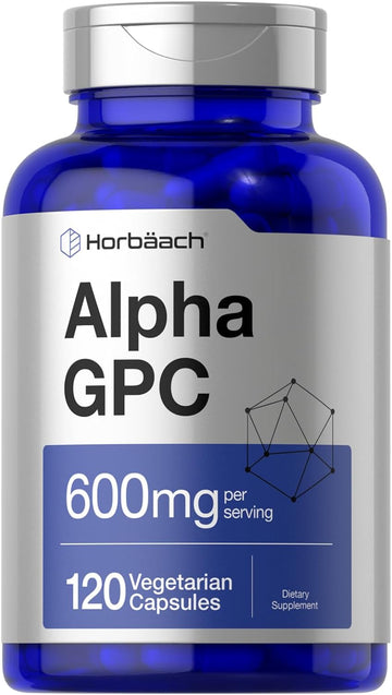 Horbäach Alpha Gpc 600Mg | 120 Capsules | Vegetarian, Non-Gmo & Gluten Free Choline Supplement | Supports Healthy Memory, Focus And Clarity