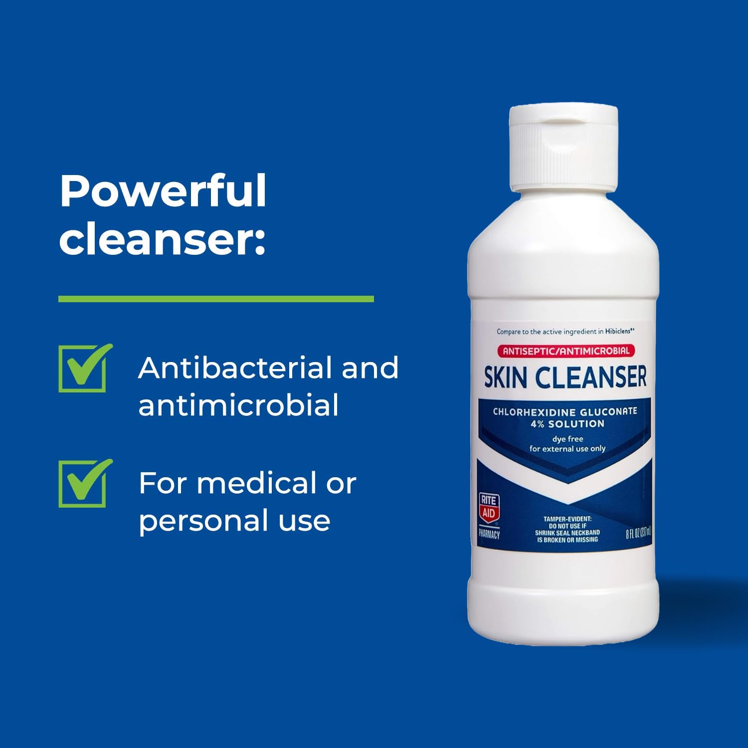 Rite Aid First Aid Antiseptic Skin Cleanser, 8 fl oz | Antiseptic Antimicrobial Wash | Antibacterial Soap | Wound Care Products : Health & Household