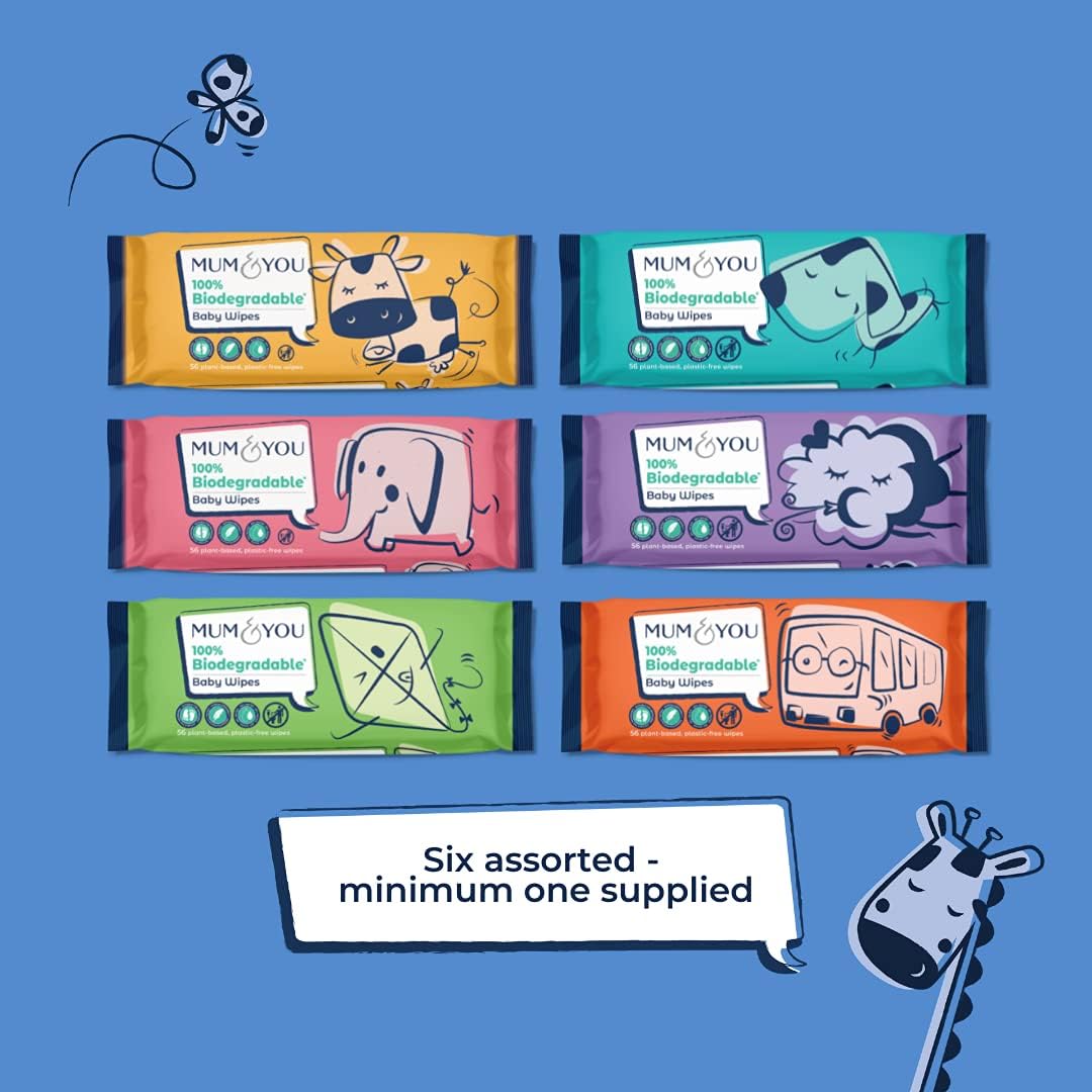Mum & You Baby Wipes Multipack - 336 Biodegradable Wet Wipes (6 Packs) | 99.4% Water Wipes for Sensitive Newborn Skin | Baby Wipes Bulk, Bum Wipes, Wet Tissue, Eco-Friendly wet wipes baby : Amazon.co.uk: Baby Products