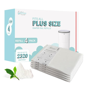 Refills Compatible With Dekor Plus Diaper Pail,4 Pack Diaper Pail Refill Liners, Reinforced Thickness Diaper Trash Bags, Holds Up To 2320 Diapers,Fresh Powder Scent