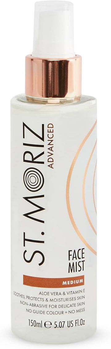 St Moriz Advanced Instant Tanning Face Mist With Aloe Vera & Vitamin E, Fast Drying Vegan Fake Tan, Medium (150Ml)