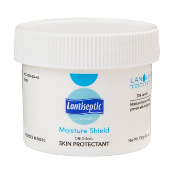 Dermarite Lantiseptic Moisture Shield Original Skin Protectant – 50% Lanolin Enriched Skin Protectant Barrier Cream For Incontinence – Paraben Free, 1 Jar, 4.5Oz
